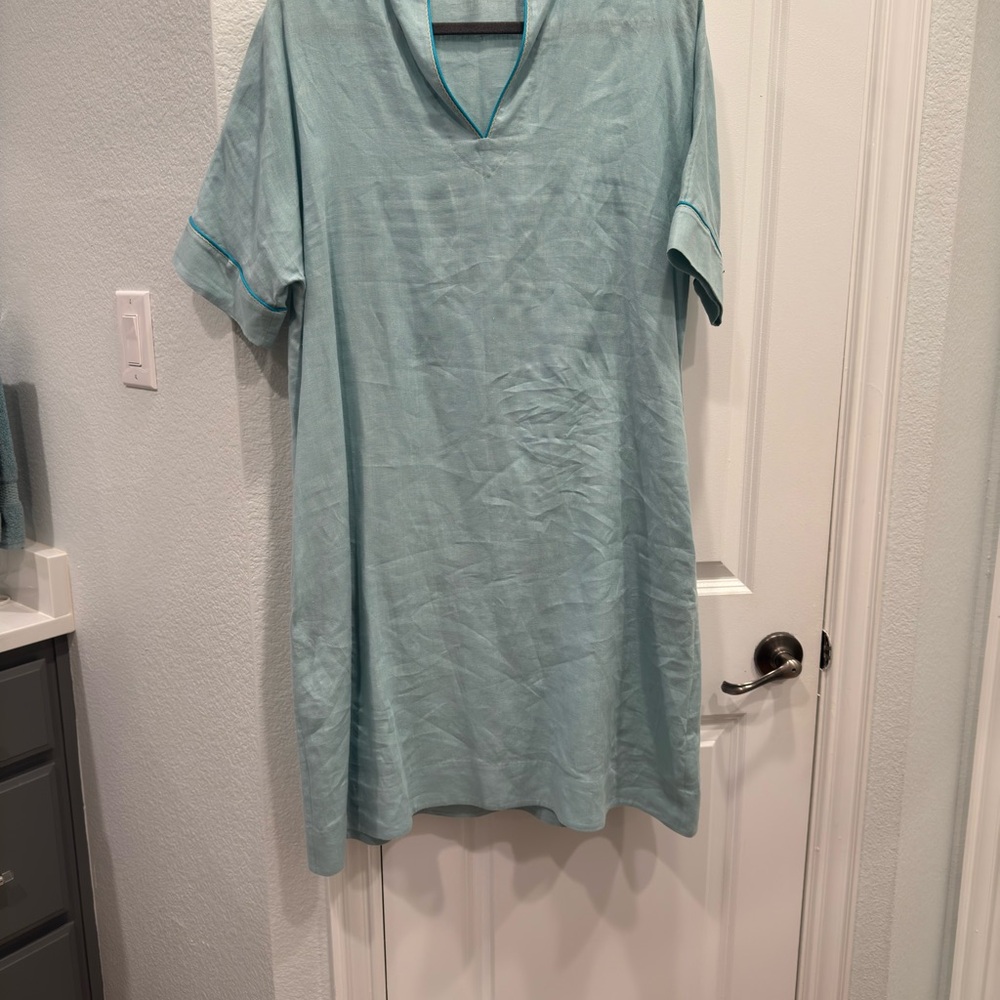 Loro Piana Aqua Linen Dress size 42 - Picture 7 of 10